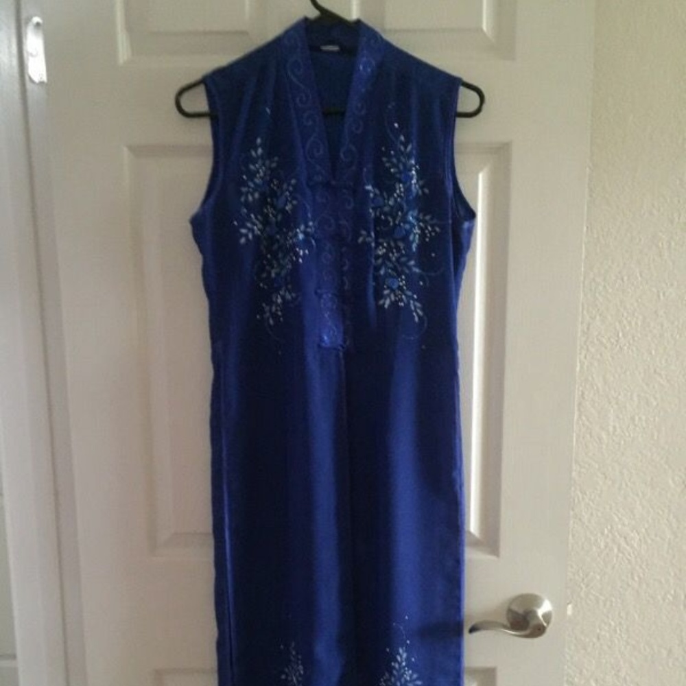 COPY - Royal blue Vietnamese Dress